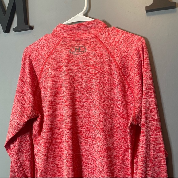 Under Armour men’s heathered Red Pullover quarter zip size medium - Picture 7 of 8